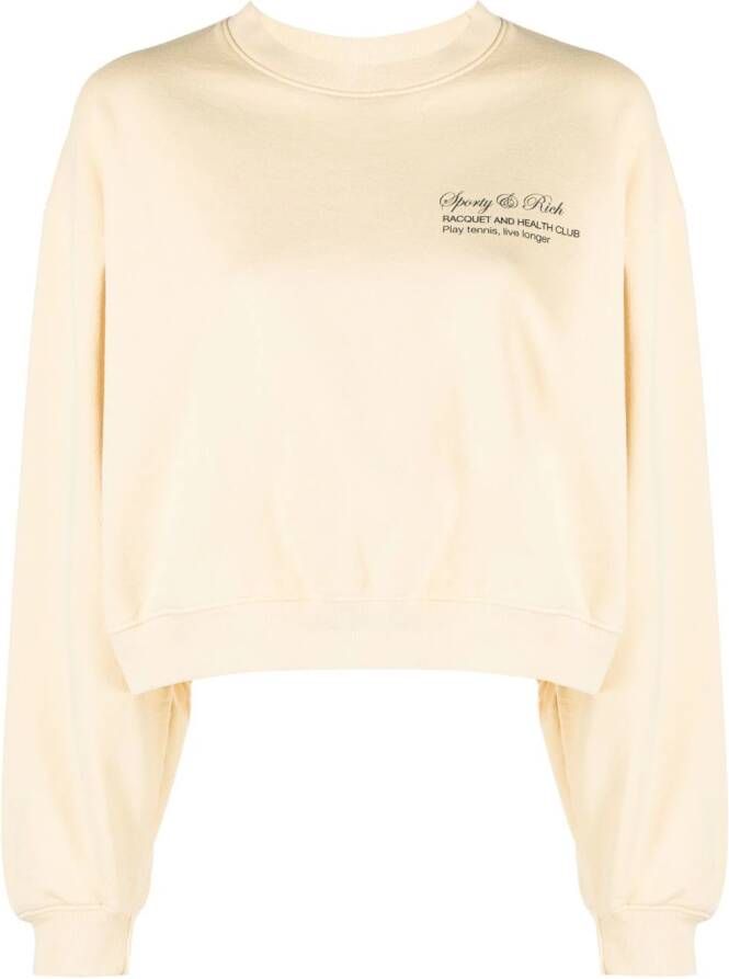 Sporty & Rich Cropped sweater Geel