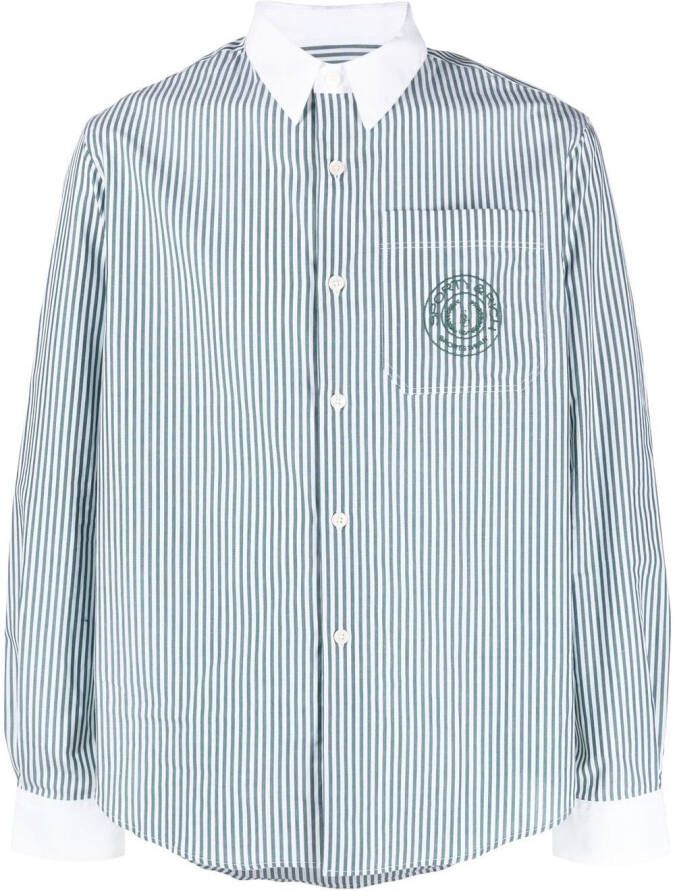 Sporty & Rich Overhemd met geborduurd logo Groen