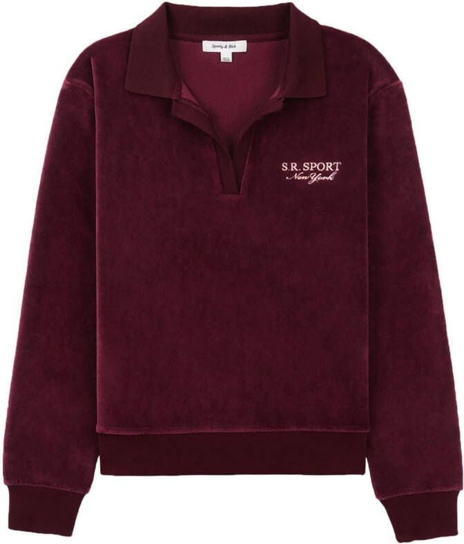 Sporty & Rich Polotop met geborduurd logo Rood