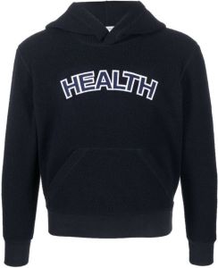 Sporty & Rich fleece-texture long-sleeved hoodie Blauw