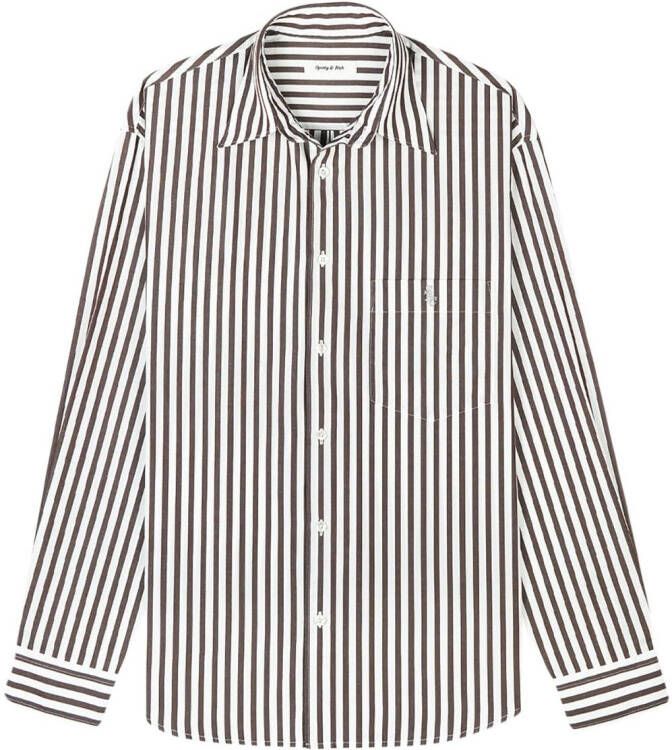 Sporty & Rich Gestreept shirt Bruin