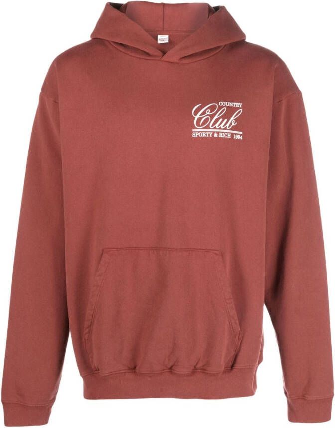 Sporty & Rich Hoodie met print Bruin