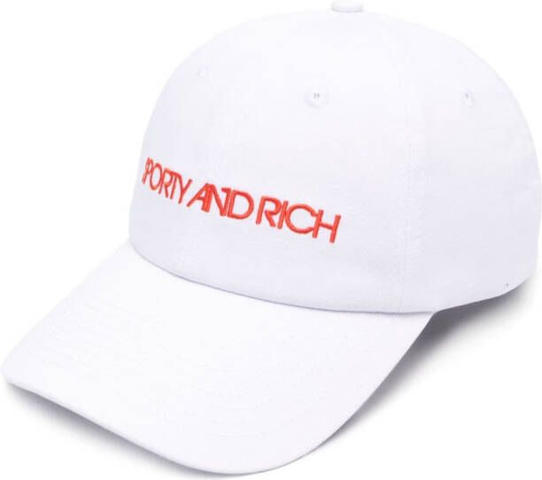 Sporty & Rich Honkbalpet met geborduurd logo Wit
