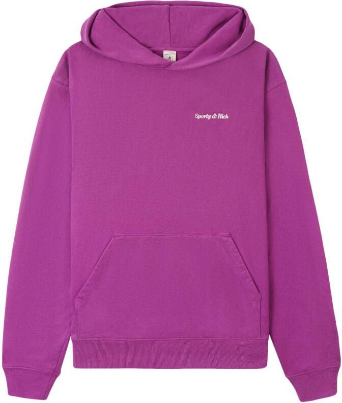 Sporty & Rich Hoodie met geborduurd logo Paars