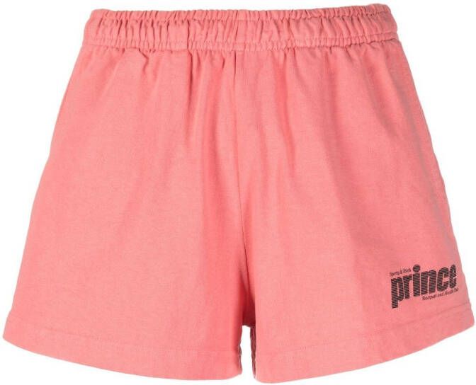 Sporty & Rich Katoenen shorts Roze