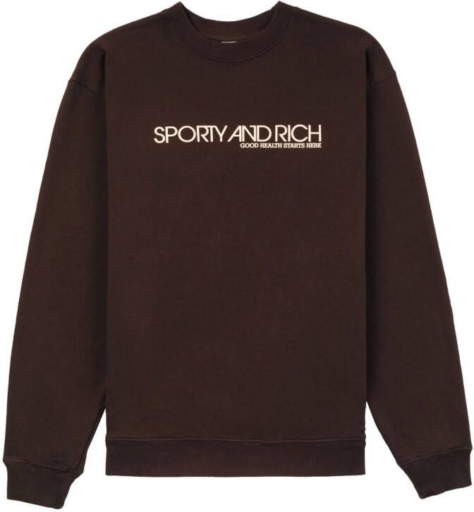 Sporty & Rich Katoenen sweater Bruin