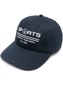 Sporty & Rich logo-embroidered cap Blauw