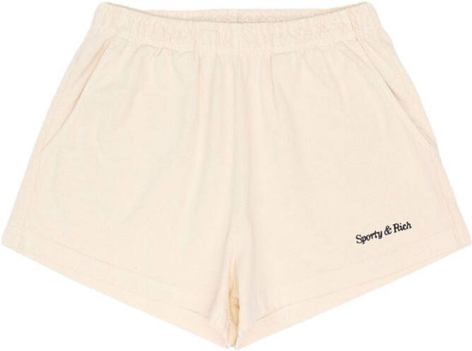 Sporty & Rich Shorts met geborduurd logo Beige