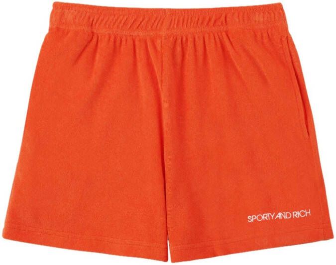 Sporty & Rich Shorts met geborduurd logo Oranje