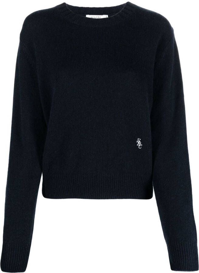 Sporty & Rich Trui met geborduurd logo Blauw