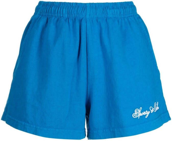 Sporty & Rich Shorts met geborduurd logo Blauw