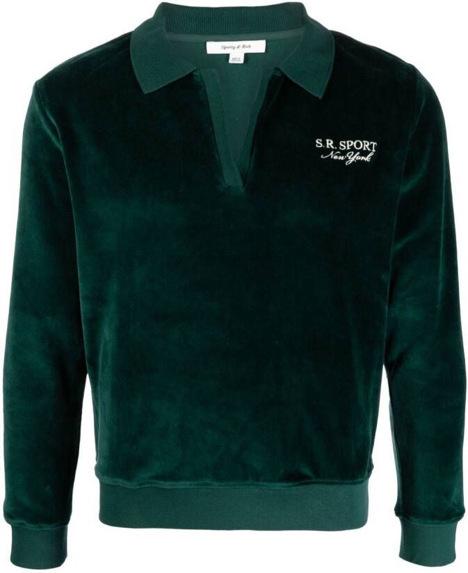 Sporty & Rich Poloshirt met geborduurd logo Groen