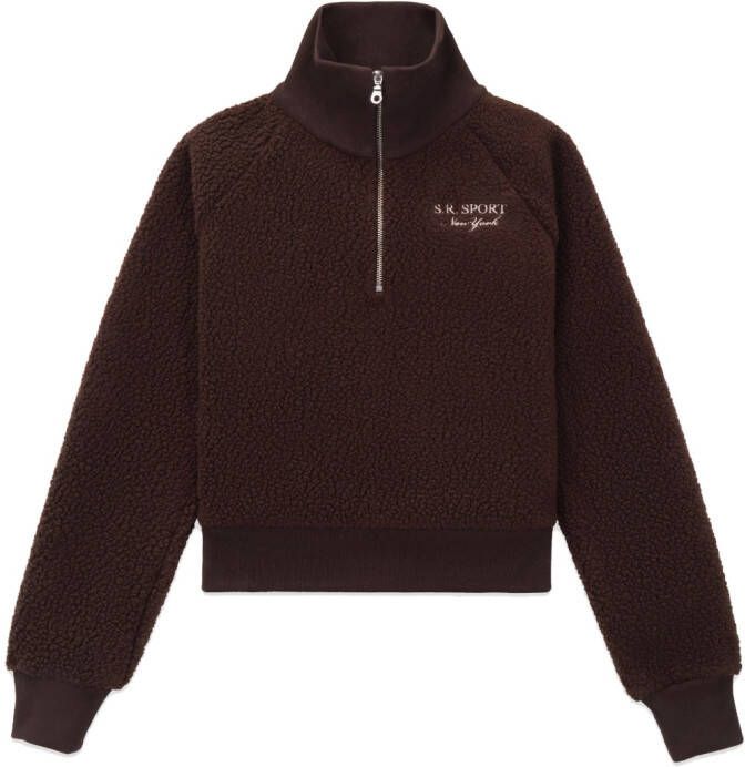 Sporty & Rich Trui met geborduurd logo Bruin
