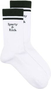 Sporty & Rich Tweekleurige sokken Wit