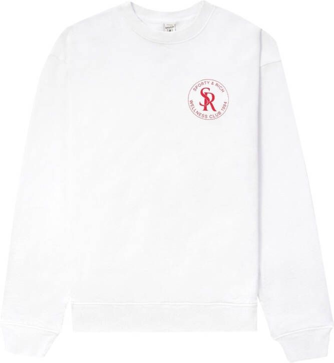 Sporty & Rich Sweater met logopatch Wit