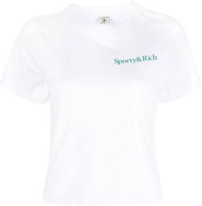 Sporty & Rich Cropped T-shirt Wit