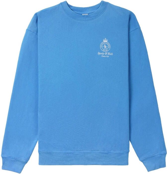 Sporty & Rich Sweater met logoprint Blauw