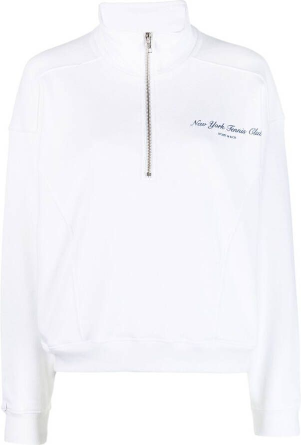 Sporty & Rich Sweater met logoprint Wit
