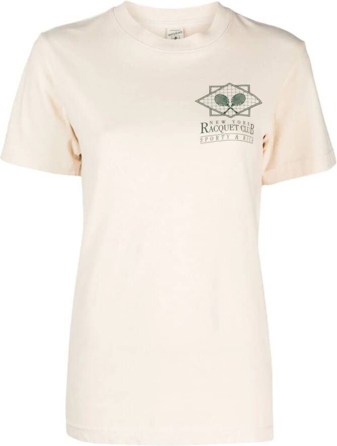 Sporty & Rich T-shirt met logoprint Beige