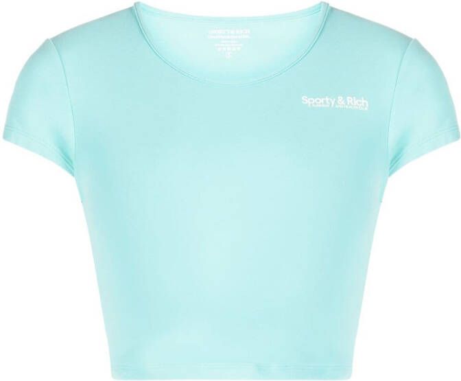 Sporty & Rich Top met logoprint Blauw