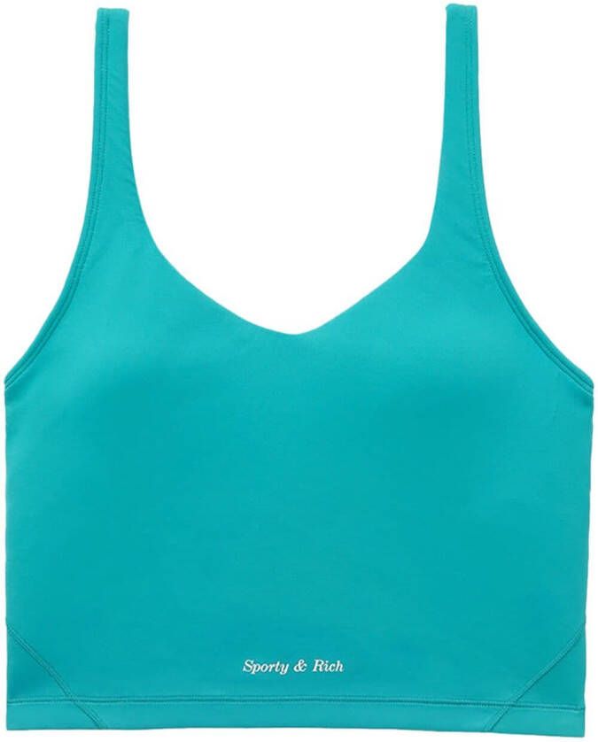 Sporty & Rich Top met logoprint Blauw