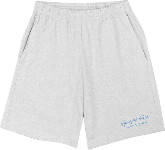 Sporty & Rich Shorts met logoprint Grijs