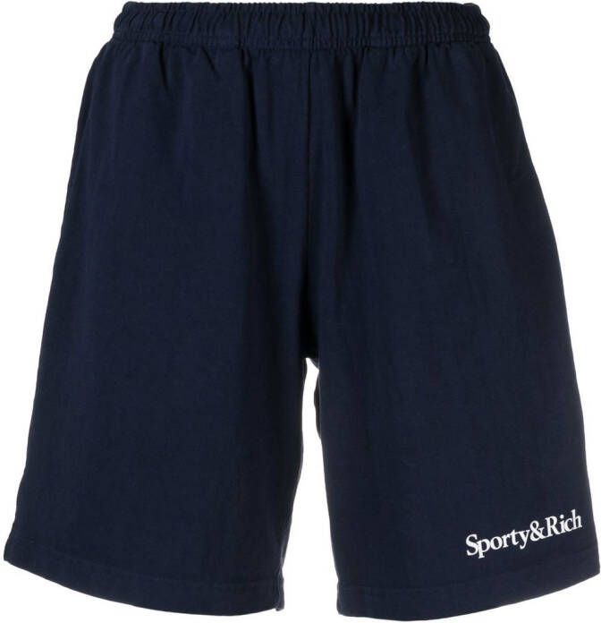 Sporty & Rich Trainingsshorts met logoprint Blauw