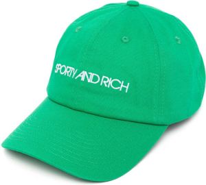 Sporty & Rich Pet met geborduurd logo Groen