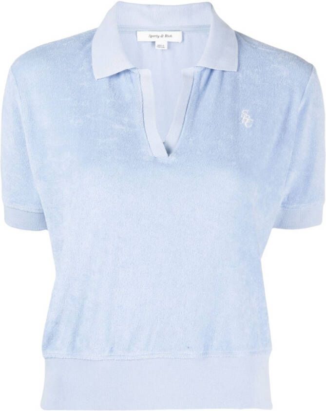 Sporty & Rich Poloshirt met logopatch Blauw