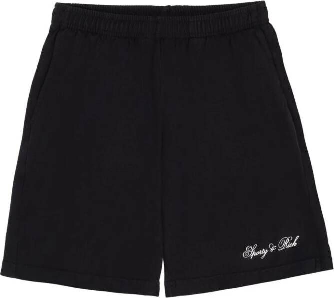 Sporty & Rich Shorts met elastische taille Zwart