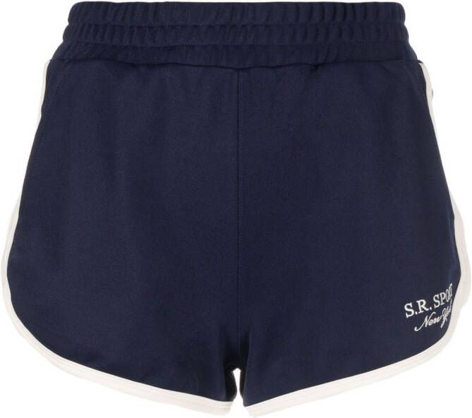 Sporty & Rich Shorts met geborduurd logo Blauw