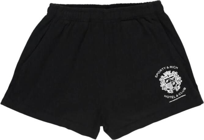 Sporty & Rich Shorts met geborduurd logo Zwart