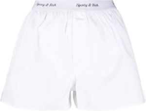 Sporty & Rich Shorts met logoband Wit
