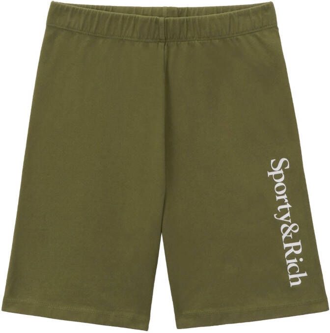 Sporty & Rich Shorts met logoprint Groen