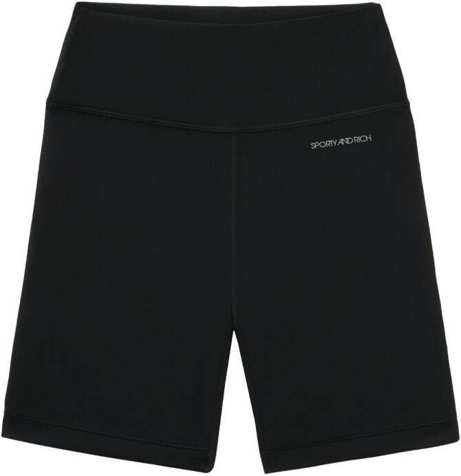 Sporty & Rich Shorts met logoprint Zwart
