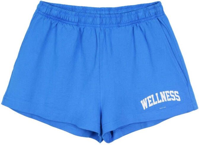 Sporty & Rich Shorts met logoprint Blauw