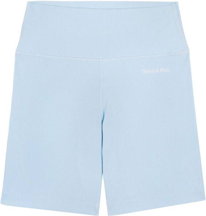Sporty & Rich Shorts met logoprint Blauw
