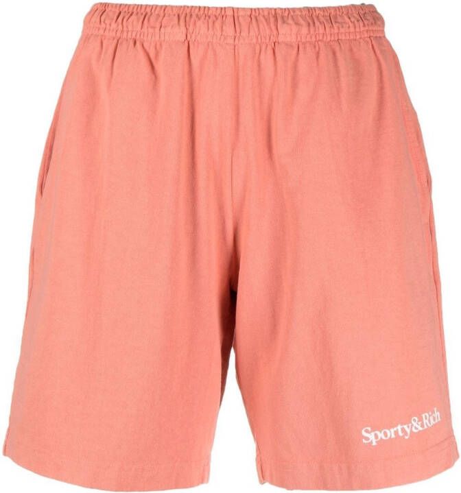 Sporty & Rich Shorts met logoprint Roze