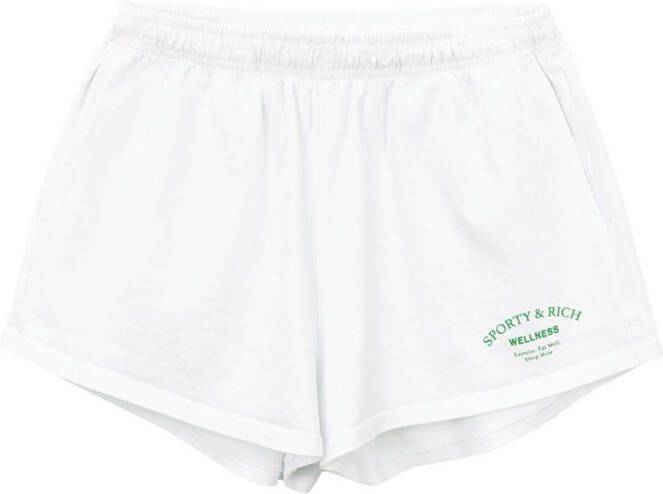 Sporty & Rich Shorts met logoprint Wit