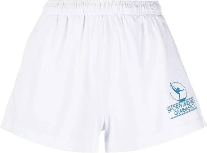 Sporty & Rich Shorts met logoprint Wit