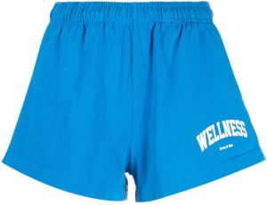 Sporty & Rich Shorts met tekst Blauw