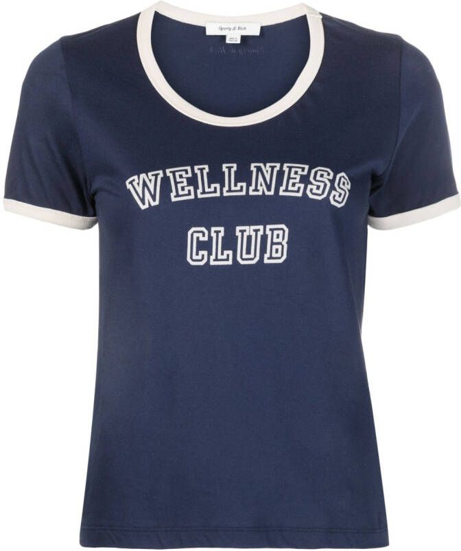 Sporty & Rich T-shirt met tekst Blauw