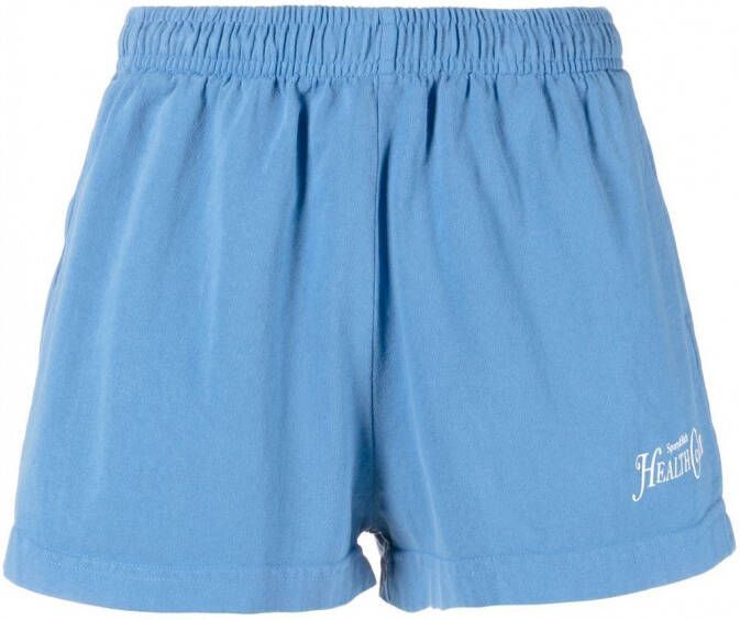 Sporty & Rich Shorts met tekst Blauw