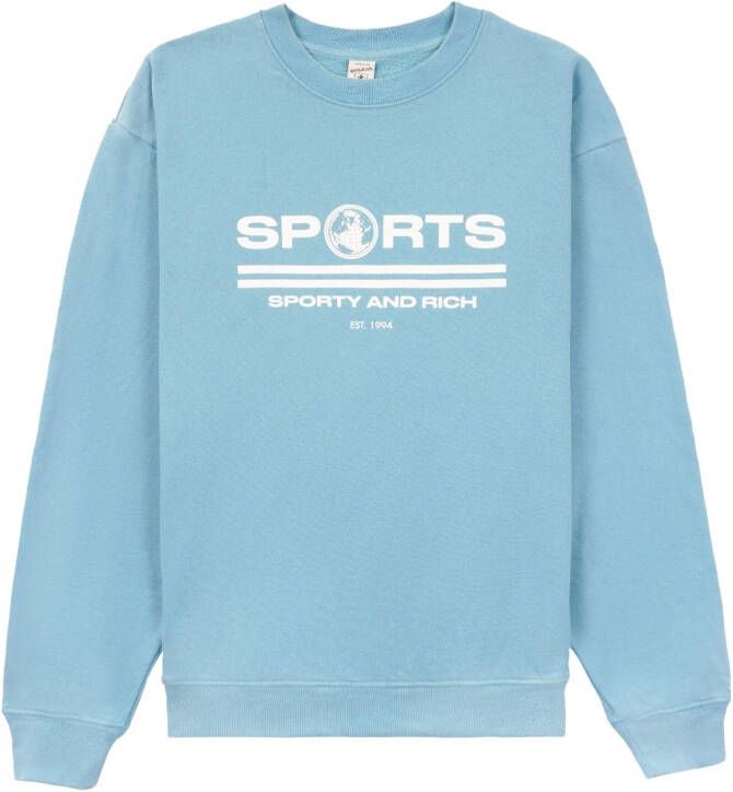 Sporty & Rich Sweater met logoprint Blauw