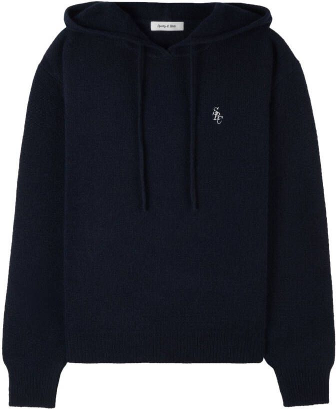 Sporty & Rich Kasjmier hoodie Blauw