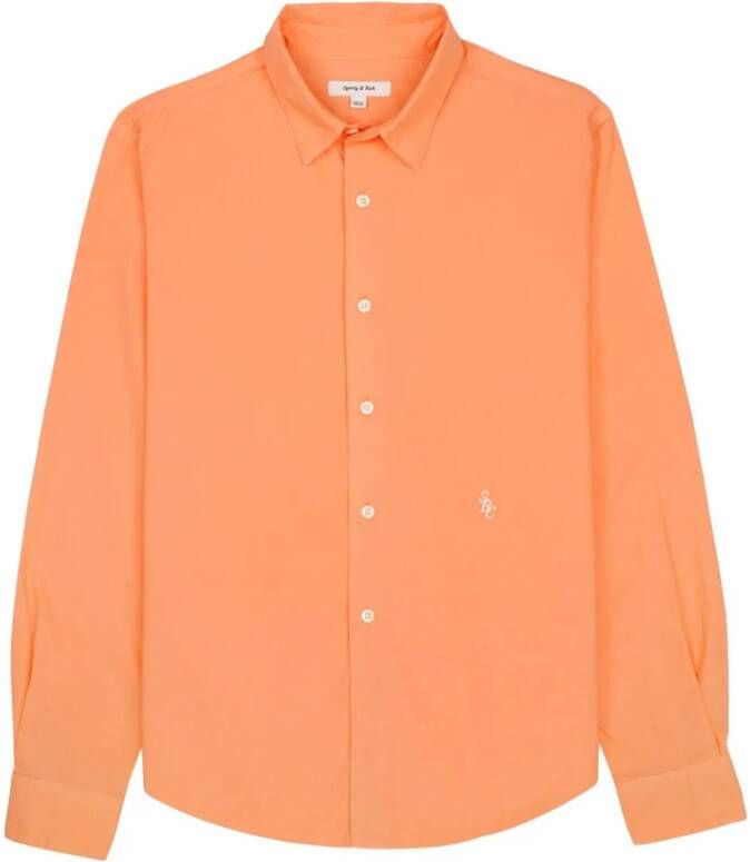 Sporty & Rich Shirt met geborduurd logo Oranje