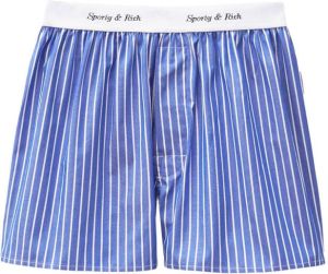 Sporty & Rich stripe-print cotton boxer shorts Blauw
