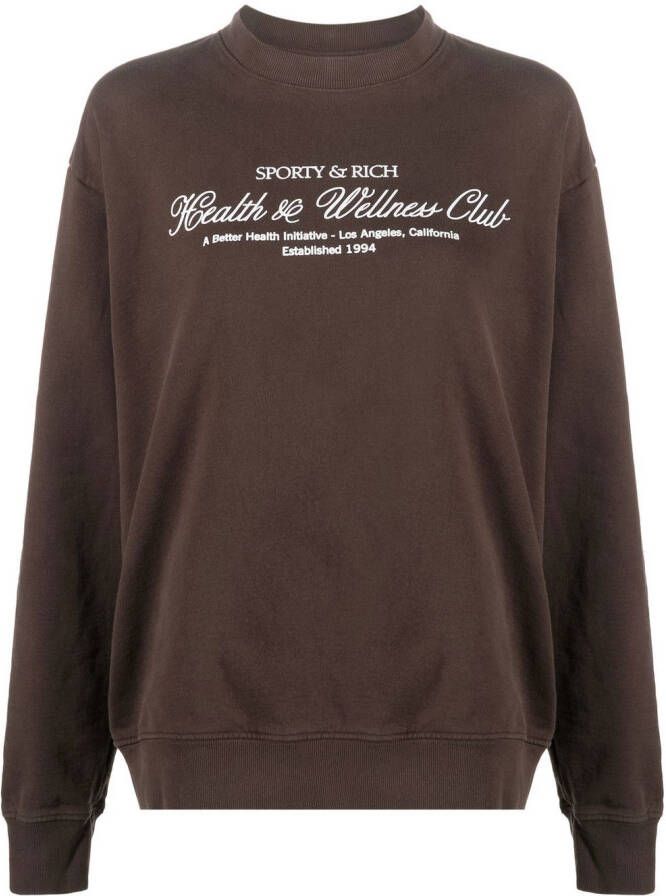 Sporty & Rich Sweater met geborduurd logo Bruin