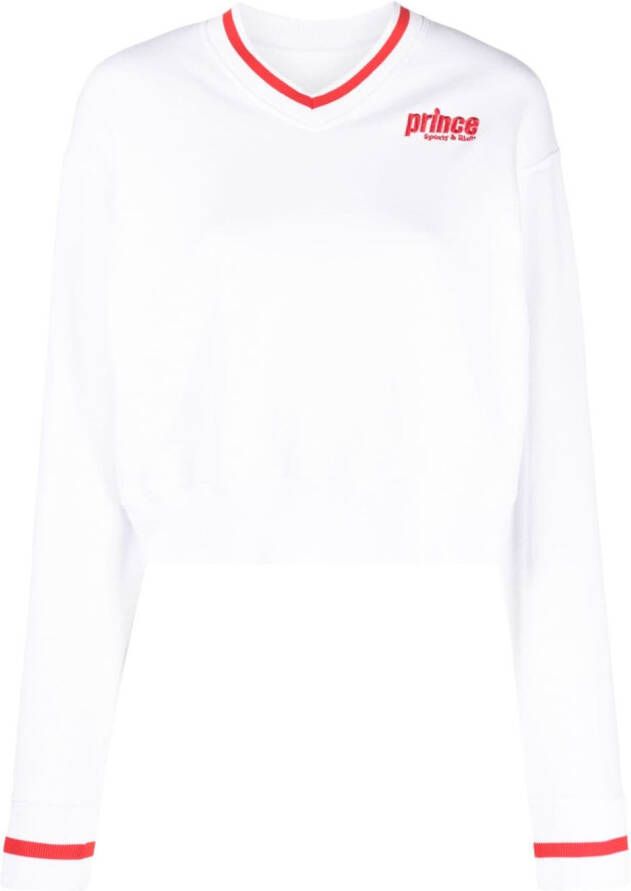 Sporty & Rich Sweater met geborduurd logo Wit
