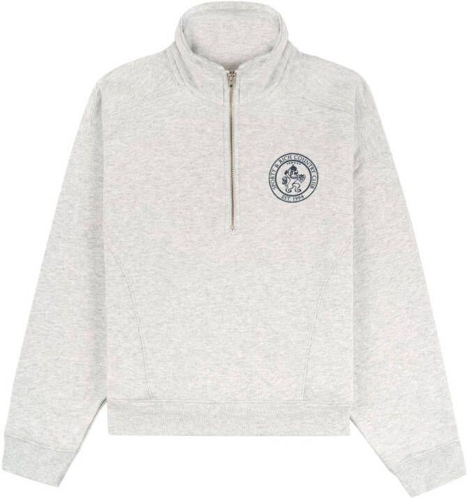 Sporty & Rich Lion Crest sweater met halve rits Grijs